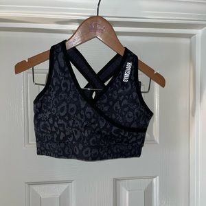 Gymshark Adapt Seamless Sports Bra - Black leopard